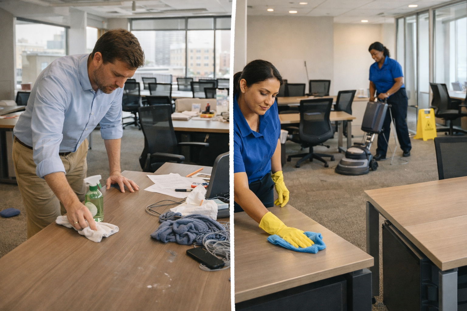 DIY vs professional office cleaning - cleaning services in mckinney tx